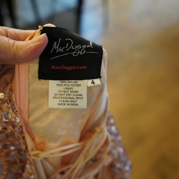 MAC DUGGAL Floral Sequin Cocktail Dress Style 5250 Size 4 - Picture 10 of 11